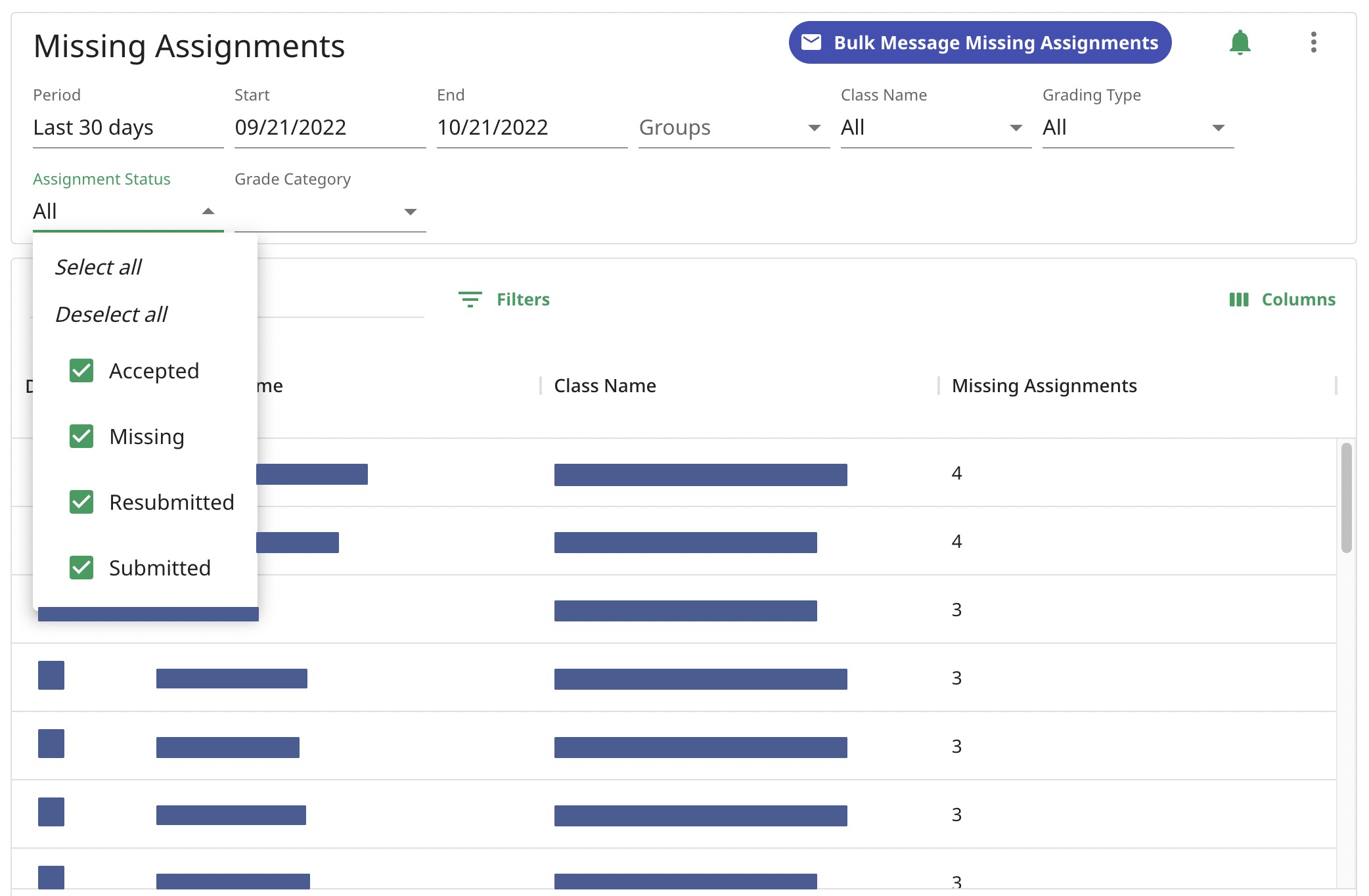 How To Send Bulk Missing Assignment Emails To All Students